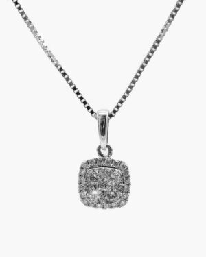 Gold Overlay Diamond Accent Initial Necklace